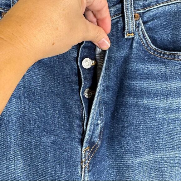 Re/Done Originals High Rise Ankle Crop Jeans in Mid 70s Wash Button Fly Size 30 - Picture 3 of 10